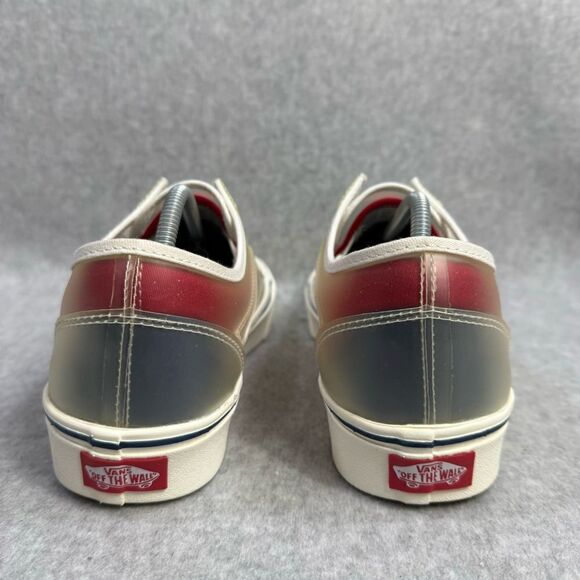 Vans Womens Shoes Size 8.5 Rare ComfyCush Slip On Skool Blue Red Canvas Sneakers - Picture 5 of 9